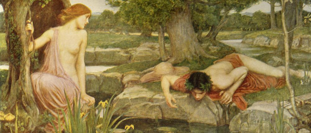 RECORD DATE NOT STATED Echo and Narcissus , 1903, c1915. Creator: John William Waterhouse. Copyright:x6181x3590x / IMAGO ,2756695  ACHTUNG: AUFNAHMEDATUM GESCHÃ„TZT PUBLICATIONxNOTxINxUK Copyright:6181x3590x / IMAGO