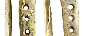 Mit diesen Lochstäben wurden vor 35.000 Jahren Seile hergestellt.