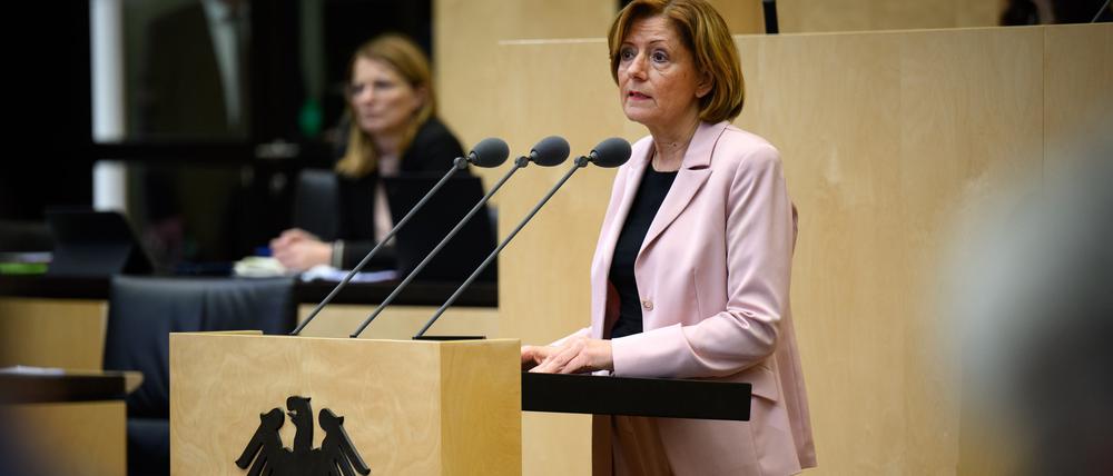 Malu Dreyer (SPD), Ministerpräsidentin von Rheinland-Pfalz, spricht in der 1041. Plenarsitzung vom Deutschen Bundesrat.