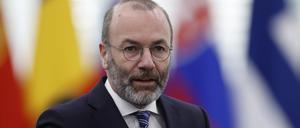 Manfred Weber aus Deutschland, Vorsitzender der Fraktion der Europäischen Volkspartei, spricht im Europäischen Parlament.