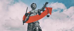 Die AfD und Justitia (Illustration)