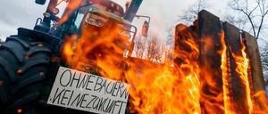 Proteste von Bauern am 15. Januar 2014 in Berlin.