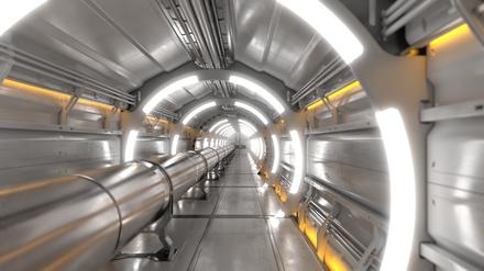 So soll die unterirdische Beschleunigungsbahn des „Future Circular Collider“ aussehen.