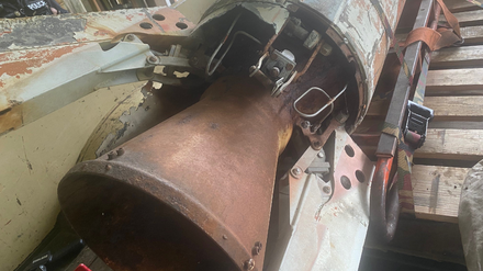 Eine Rakete des Typs Douglas AIR-2 Genie, die in einer Garage in Ohio gefunden wurde.