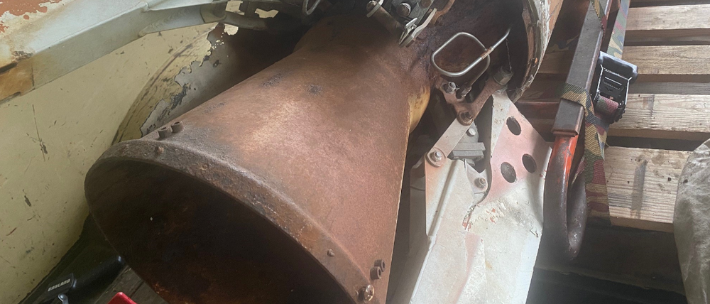 Eine Rakete des Typs Douglas AIR-2 Genie, die in einer Garage in Ohio gefunden wurde.