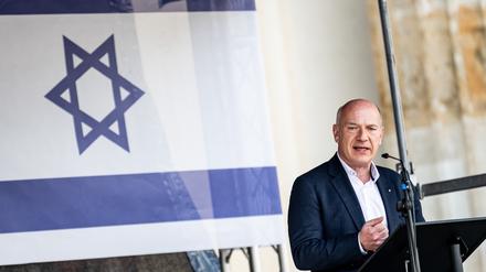 Kai Wegner (CDU), Regierender Bürgermeister von Berlin, setzt sich für eine Städtepartnerschaft mit Tel Aviv ein.