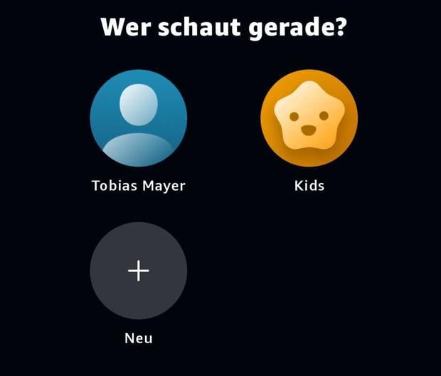 Das Kinderprofil bei Amazon Prime Video ist neben dem Hauptaccount zu finden.