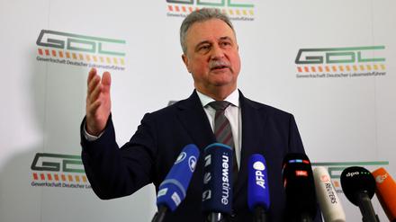 Claus Weselsky am 29. Januar bei einer Pressekonferenz (Archivbild).