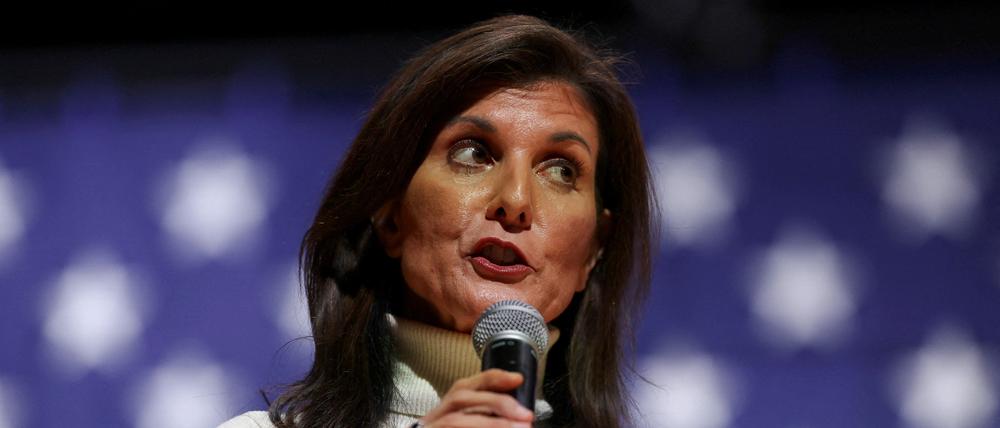 Die republikanische Präsidentschaftskandidatin und ehemalige US-Botschafterin bei den Vereinten Nationen Nikki Haley (Archivbild vom 2. Februar 2024).