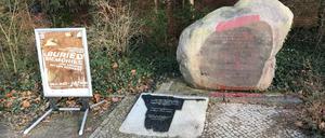 Der sogenannte "Herero-Stein" auf dem Garnisonsfriedhof am Columbiadamm