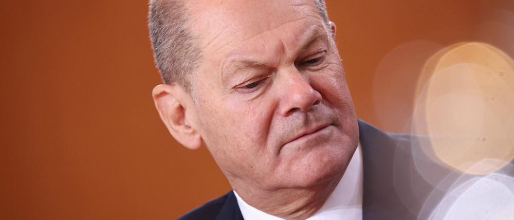 Bundeskanzler Olaf Scholz vor Beginn der Kabinettssitzung am 7. Februar 2024.
