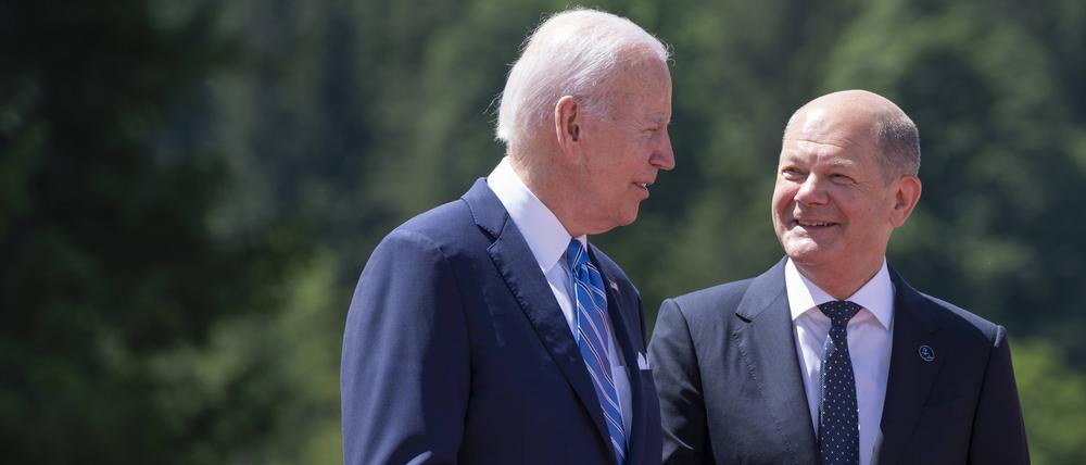 Olaf Scholz und Joe Biden 2022 beim G7-Treffen auf Schloss Elmau