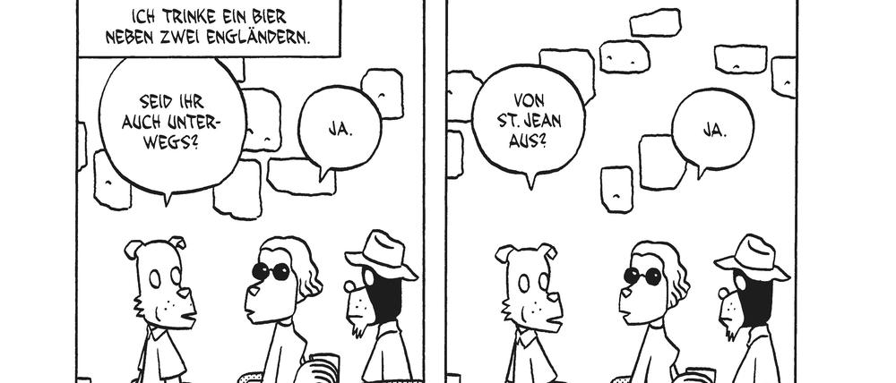 Eine Seite aus Jasons aktuellem Buch „Ein Norweger auf dem Jakobsweg“.