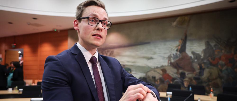 Thorben Schütt (CDU) nach seiner Wahl zum neuen Landrat von Dithmarschen.