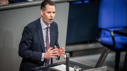 ARCHIV - 31.01.2024, Berlin: Christian Dürr, Fraktionsvorsitzender der FDP, spricht im Bundestag in der Generaldebatte zum Etat des Bundeskanzlers und des Bundeskanzleramts.