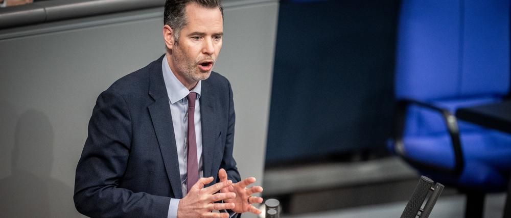 ARCHIV - 31.01.2024, Berlin: Christian Dürr, Fraktionsvorsitzender der FDP, spricht im Bundestag in der Generaldebatte zum Etat des Bundeskanzlers und des Bundeskanzleramts.