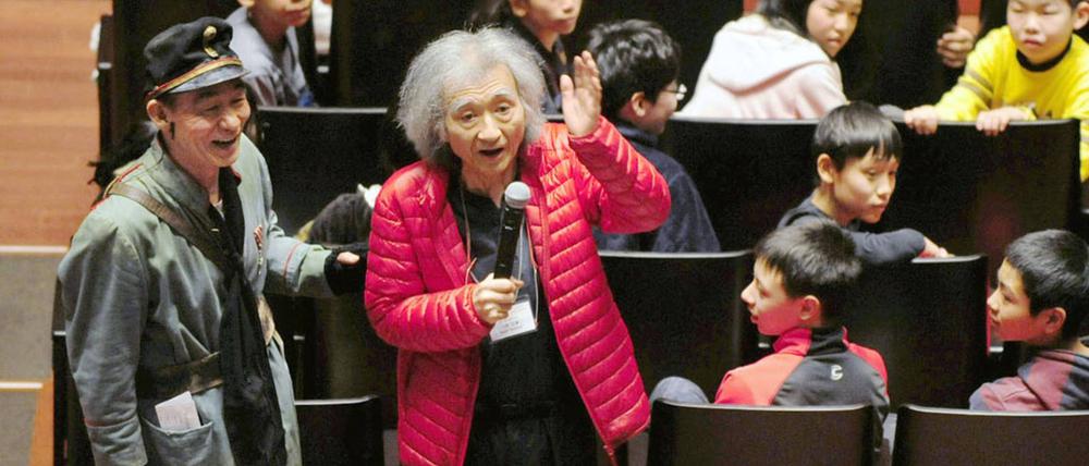 Seiji Ozawa bei einem Kinderkonzert in Kyoto im Februar 2016. 