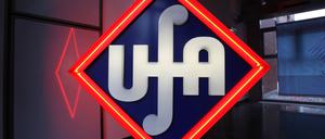 Das Ufa-Logo im Verwaltungsgebäude der Ufa-Holding in Babelsberg 