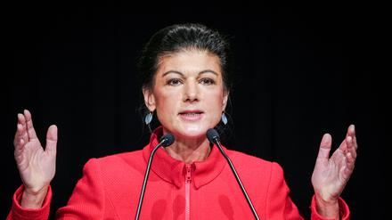 Sahra Wagenknecht spricht beim Gründungsparteitag ihrer neuen Partei (Archivbild vom 27.01.2024).