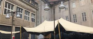 Der Hof in dem Areal Alte Münze am Molkenmarkt in Berlins historischer Mitte.