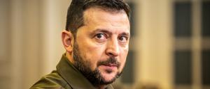 Wolodymyr Selenskyj, Präsident der Ukraine, kommt zu einem bilateralen Treffen nach der Sitzung des UN-Sicherheitsrats zum Thema Ukraine. 