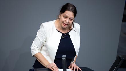 Birgit Malsack-Winkemann, damals Bundestagsabgeordnete der AfD, spricht im Jahr 2019 bei der Haushalts-Beratung des Etats vom Bundesministerium für Gesundheit im Deutschen Bundestag.