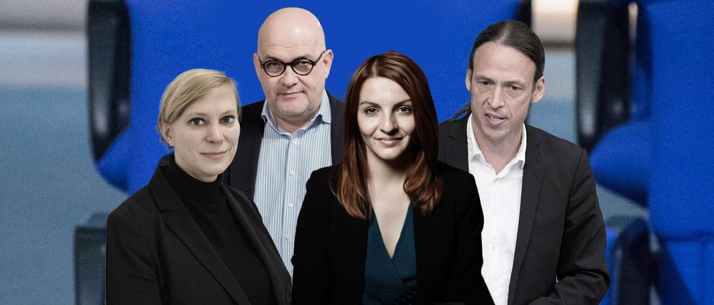 Nina Stahr (Grüne), Lars Lindemann (FDP) Ana-Maria Trăsnea (SPD) und Pascal Meiser (Linke)