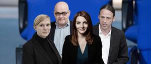Nina Stahr (Grüne), Lars Lindemann (FDP) Ana-Maria Trăsnea (SPD) und Pascal Meiser (Linke)
