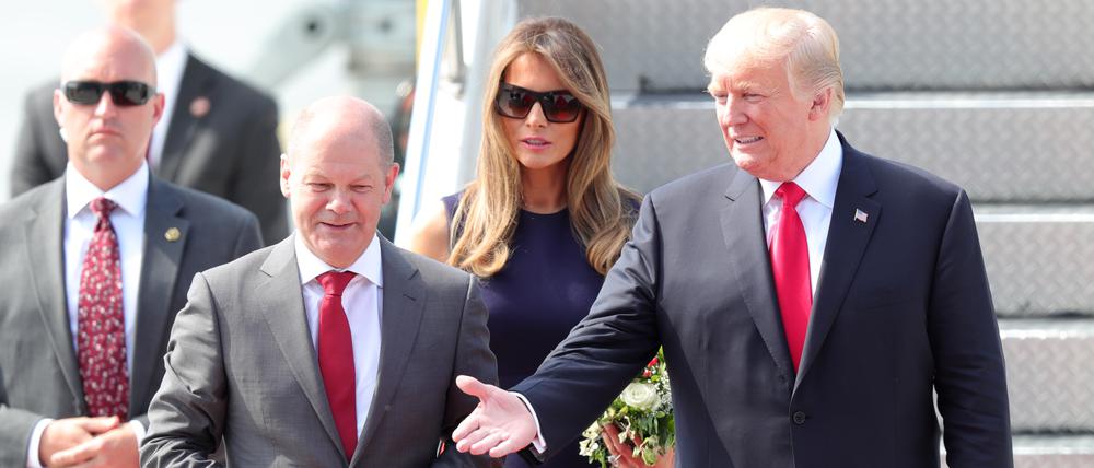 Olaf Scholz und Donald Trump 2017 beim G20-Gipfel in Hamburg.
