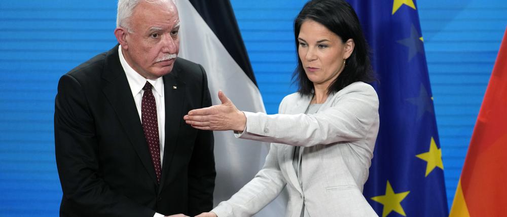 Baerbock mit palästinensischem Amtskollegen Riyad al-Maliki