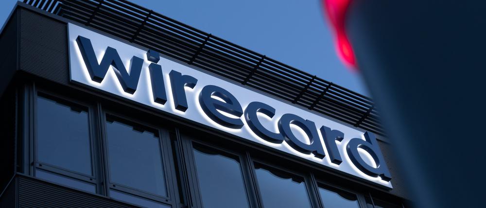 Das Wirecard-Logo ist am damaligen Hauptsitz des ehemaligen Zahlungsdienstleisters zu sehen.