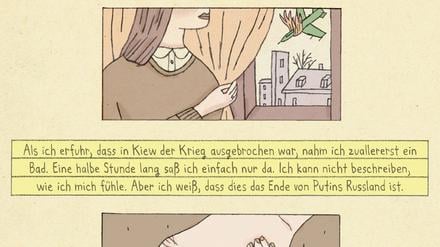 Eine Seite aus „Im Krieg“.