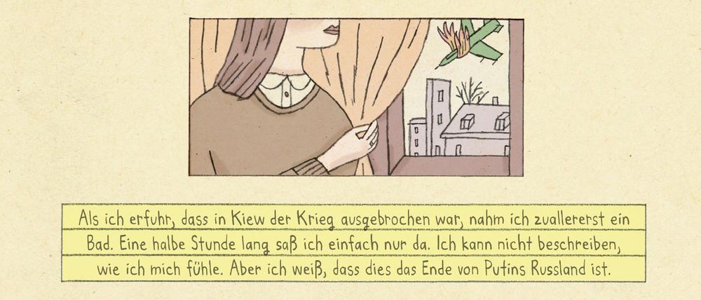 Eine Seite aus „Im Krieg“.