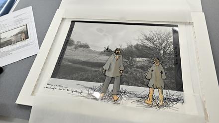Alfred Hirschmeiers Entwurfs-Collage zu „Gritta von Rattenzuhausebeiuns“ 