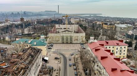 Ein Blick über Mariupol im Februar 2024.