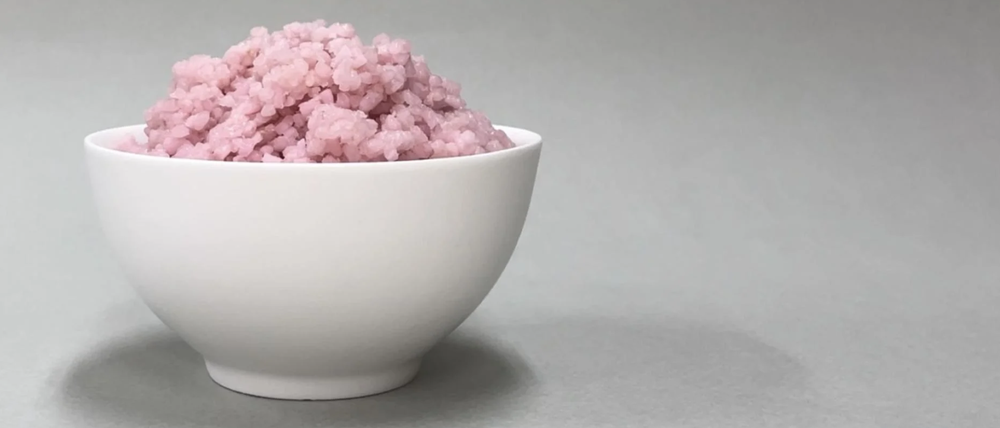 Wissenschaftler Yonsei Universität in Südkorea haben einen mit Muskelfleisch- und Fettzellen vom Rind angereicherten Reis im Labor entwickelt. Der rosafarbene „Fleisch-Reis“ sei eine günstige und nachhaltige Alternative zu Fleisch.