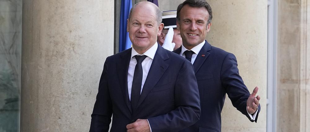 Olaf Scholz und Emmanuel Macron.