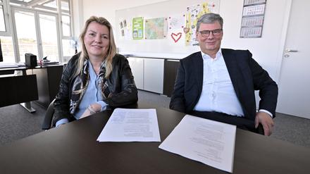 Geschäftsführer der Energie und Wasser Potsdam, Christiane Preuß und  Eckard Veil