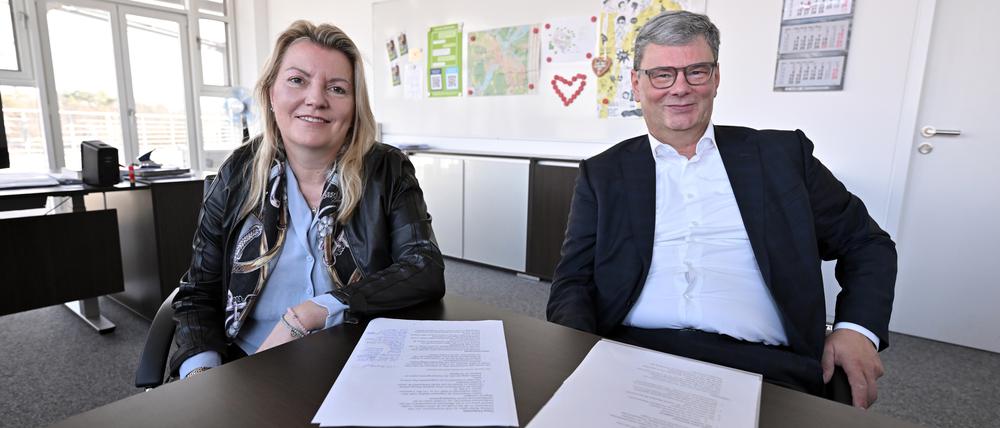 Geschäftsführer der Energie und Wasser Potsdam, Christiane Preuß und  Eckard Veil