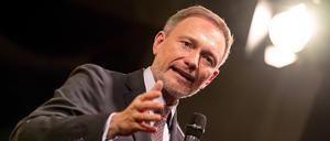 Christian Lindner (FDP), Bundesminister der Finanzen, spricht beim Politischen Aschermittwoch der FDP Brandenburg.