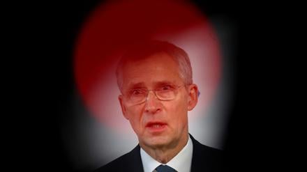 Nato-Generalsekretär Stoltenberg auf einer Pressekonferenz am Rande der Sicherheitskonferenz in München am 16. Februar.