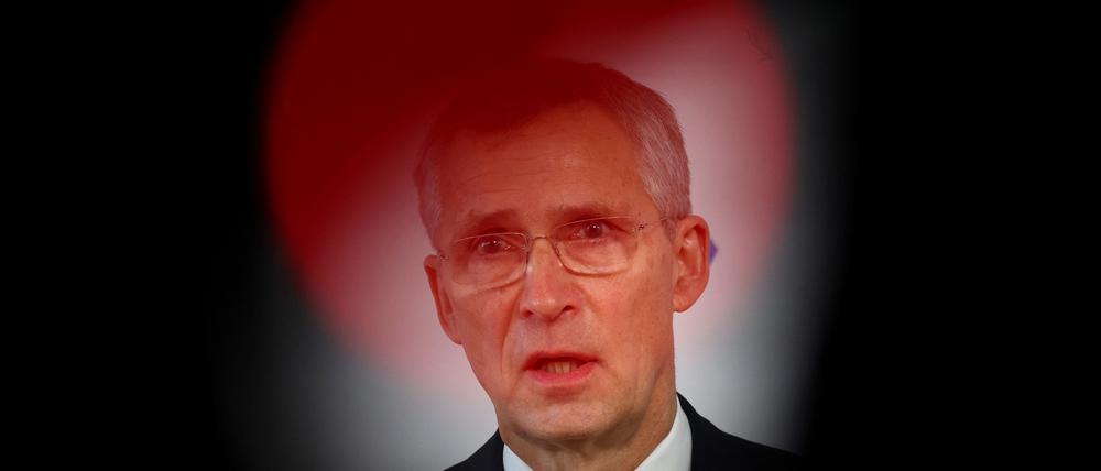 Nato-Generalsekretär Stoltenberg auf einer Pressekonferenz am Rande der Sicherheitskonferenz in München am 16. Februar.