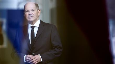 German Chancellor Olaf Scholz looks on, on the day he receives Ukraine's President Volodymyr Zelenskiy in Berlin, Germany, February 16, 2024. REUTERS/Liesa Johannssen
