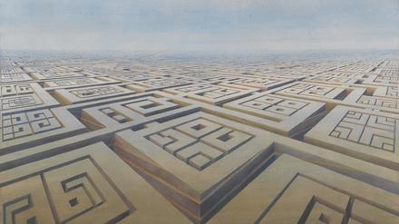 Von Armins „Nach-Stadt“ aus dem Jahr 1982, Öl auf Leinwand (125 x 115 cm).
