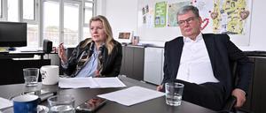 Die Geschäftsführer der Energie und Wasser Potsdam, Christiane Preuß und Eckard Veil.