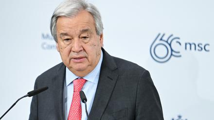  UN-Generalsekretär António Guterres spricht zur Eröffnung der 60. Münchner Sicherheitskonferenz.