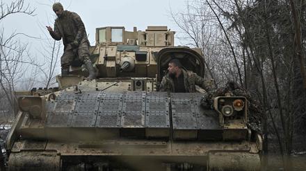 Ukrainische Soldaten am 11. Februar in Awdijiwka.