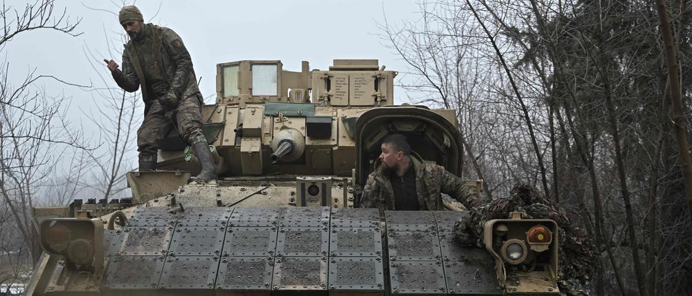 Ukrainische Soldaten am 11. Februar in Awdijiwka.