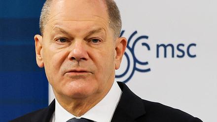 Bundeskanzler Olaf Scholz bei der Münchner Sicherheitskonferenz. 