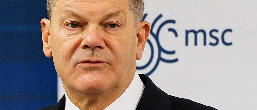 Bundeskanzler Olaf Scholz bei der Münchner Sicherheitskonferenz.